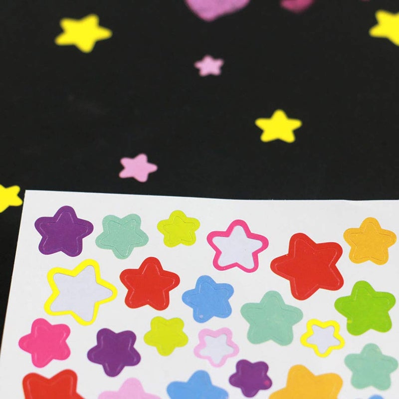 JHere Kids Adhesive Sticker Dots Heart Stars Decorative Labels Sticker Set for Craft Scrapbook, Diary, Album - 3 Styles, Total 18 Sheets - Image 3